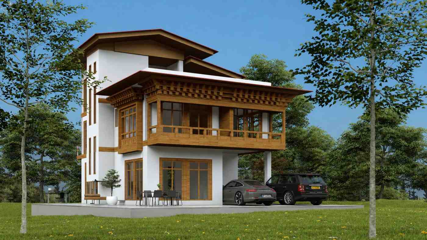 Contemporary duplex residence in southern Thimphu