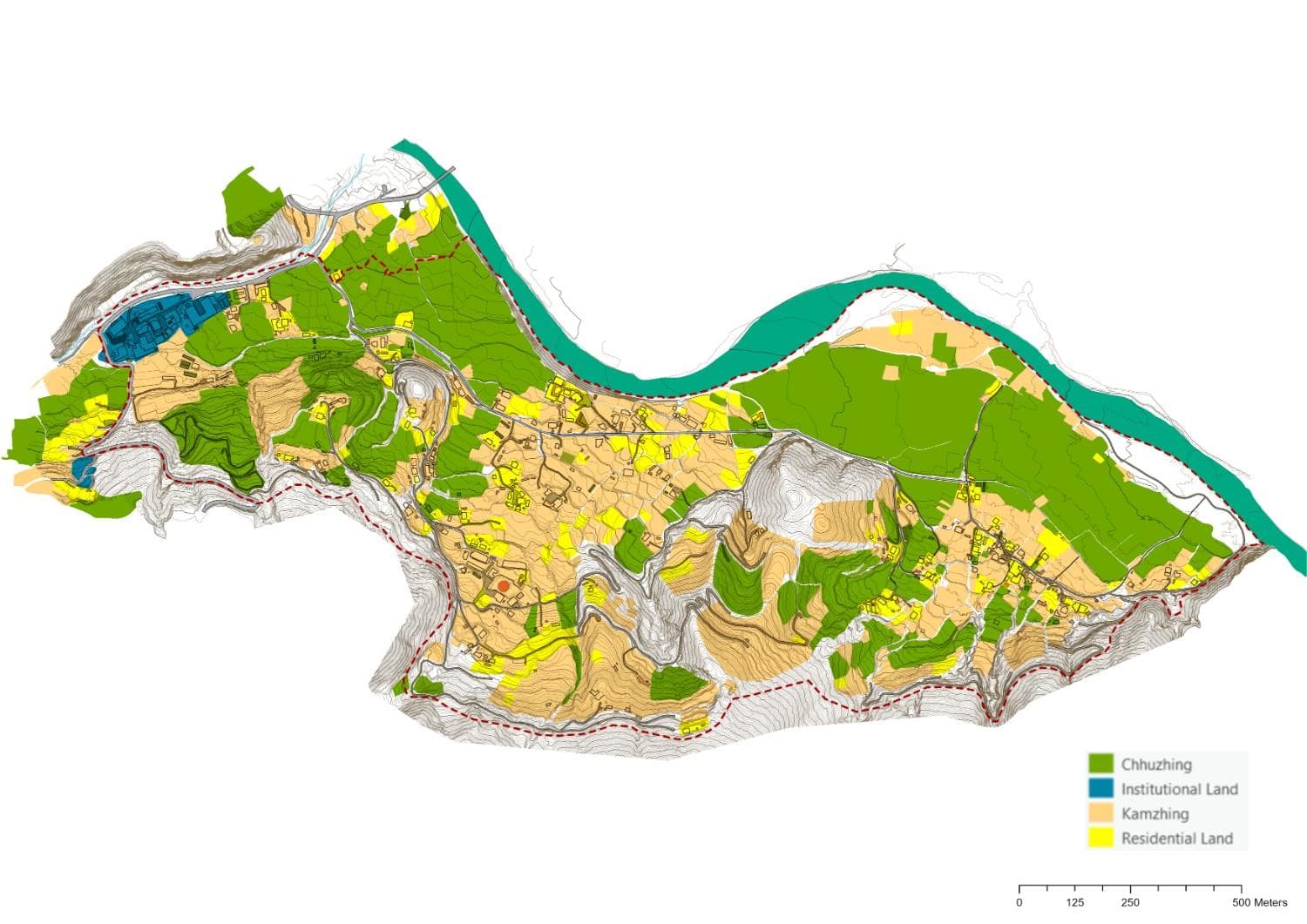 Existing land use pattern, Sha Drugyeldhingkha LAP