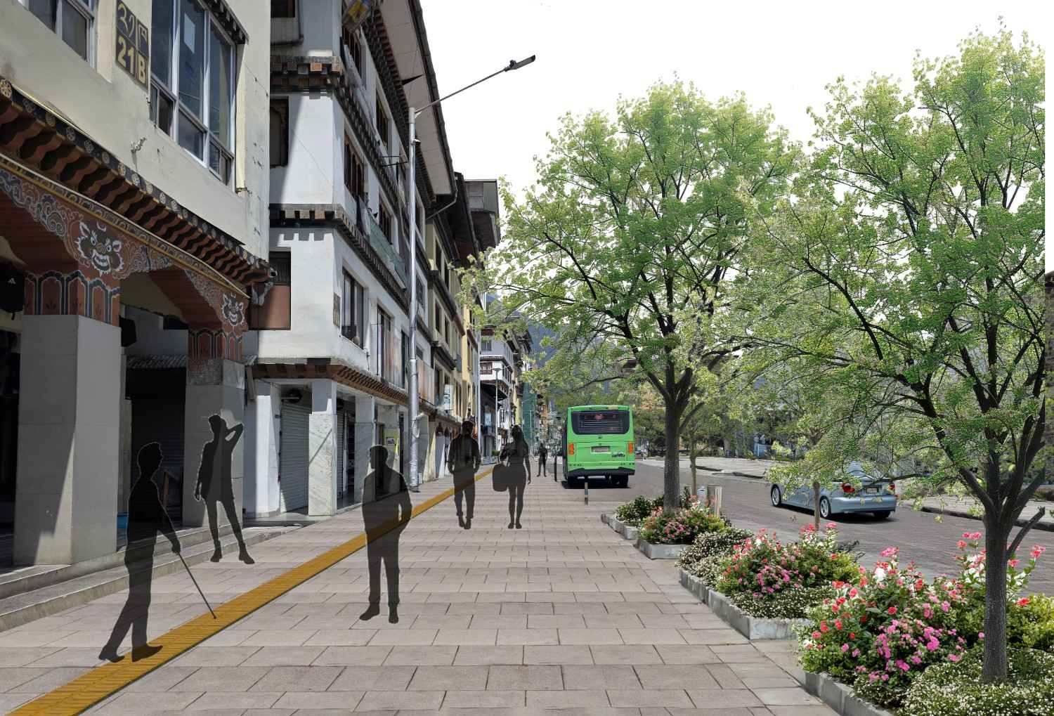 Proposed conceptual Norzin Lam urban design