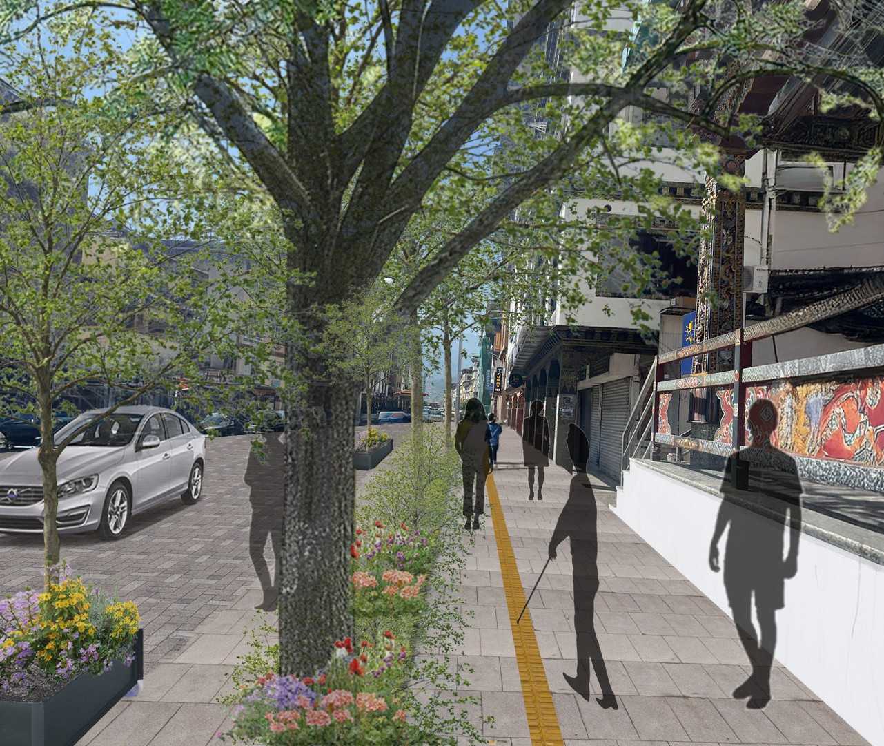 Proposed conceptual Norzin Lam urban design