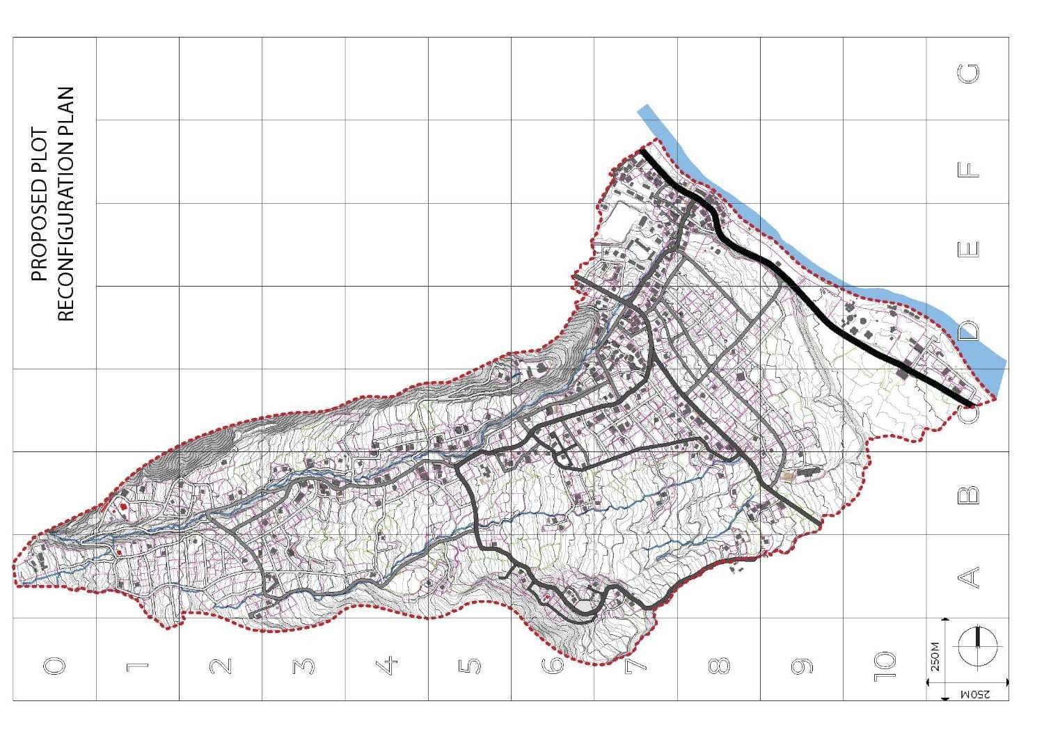Proposed plot reconfiguration plan for Lamgong LAP, Paro